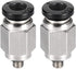 uxcell Straight Pneumatic Push To Quick Connect Fittings M3 Male x 4mm Tube OD Silver Tone 2pcs...