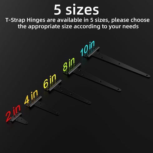 2 Inch T Strap Hinges, 2 Pack Tee Hinge, T-Gate Hinges, Gate Strap Hinges, Wooden Fences, Barn Door, Shed Doors,Cabinet Door,Pet house Door,Closet...