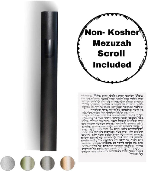 A&S Mezuzot Mezuza Aluminum Waterproof Case Peel & Stick Easy Installation Home Blessing (Black, 7inch)...