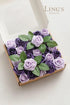 Ling's moment Artificial Wedding Flowers 1.5" Rose Buds and 2" Petite Roses 25pcs Lilac & Purple w/Stem for DIY Wedding Boutonniere Wrist Corsages...