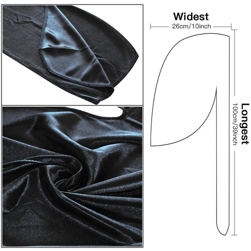 ROYBENS 3PCS Silky Durags Pack for Men Waves, Satin Doo Rag, Award 1 Wave Cap,Q...