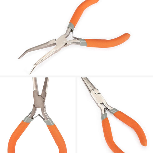 Fish Bone Pliers/Tweezers 6 Inches Bent nose pliers Curved Stainless Steel With Non-Slip Grip...
