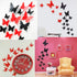 3D Red Butterfly Wall Stickers 24 pcs Removable Mural Stickers Wall Stickers Decal for Home and Room Decoration Kids Room Bedroom Decor Living Roo...