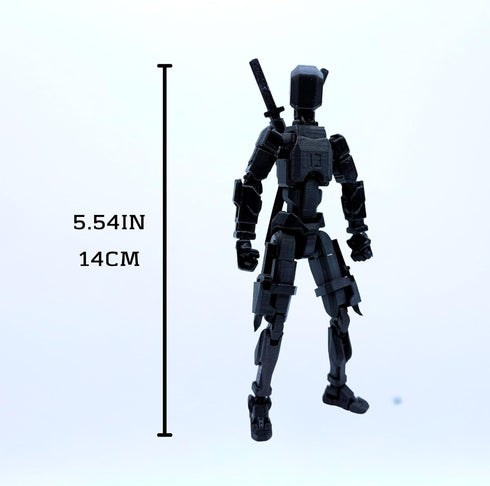 Pre-Assembly 3D Printed 5.54'' Dummy13 Action Figure, Multi-Jointed Tian13, Articulated T13 Desktop Decoration,12 in 1 Accessories, Best Birthday ...