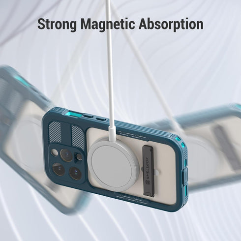 Compatible with iPhone 15 Pro Max Waterproof Case with Stand, Shockproof Dust-Proof Phone Case with Built in Screen Protector, Full Body Protectiv...