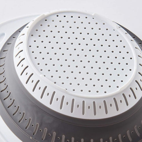 Collapsible Strainer/Colander(5 Quarts),Set of 2-Piece Food-Grade Silicone Kitchen Filter,Kitchen Folding Strainer for Pasta,Veggies and Fruits,Di...