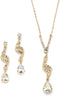 Mariell Gold Cubic Zirconia Prom Jewelry Set, Necklace & Earrings Set for Weddings, Brides, Bridesmaids...