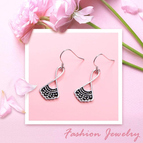Sterling Silver RBG Dissent Collar Earrings Dangle Drop Stud Jewelry Gifts for Women Fan of Ruth Bader Ginsburg...