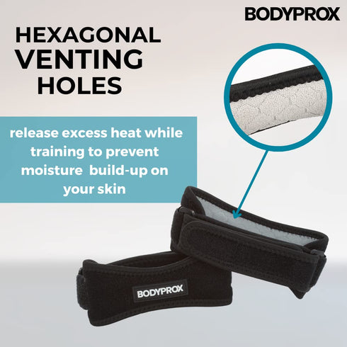 Bodyprox Patella Tendon Knee Strap 2 Pack, Knee Pain Relief Support Brace Hiking, Soccer, Basketball, Running, Jumpers Knee, Tennis, Tendonitis, V...