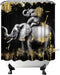FuShvre Elephant Shower Curtain Black and Gold Shower Curtains African Animal Bathroom Decor Hooks Included 72"x 72"...