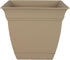 The HC Companies 12 Inch Eclipse Square Planter with Saucer – Indoor Outdoor Plant Pot for Flowers Vegetables Herbs, Sandstone...