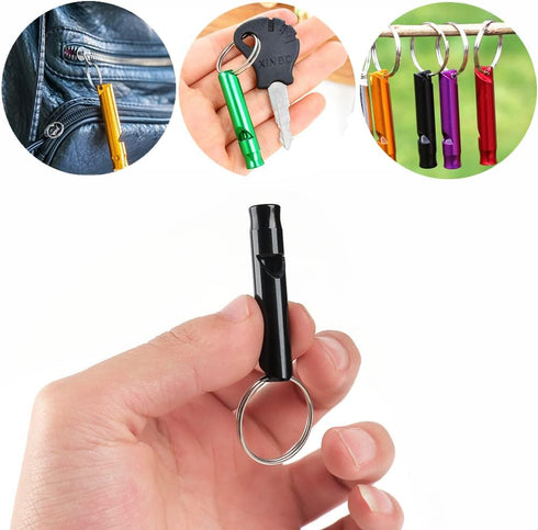 100 Pieces Emergency Whistle with Keychain Aluminum Whistle Survival Whistle Key Chain for Camping Hiking Boating Hunting Fishing...