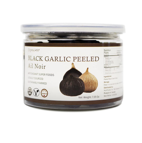Orgnisulmte Peeled Black Garlic Cloves Fermented for 90 Days,Ready to Eat Non-GMO 7.05 Oz...