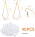 DIY Earring Findings, 40pcs Teardrop and Triangle Shaped Beading Hoop Earring Findings with 40pcs Fish Earring Hooks and 40pcs Clear Earring Backs...