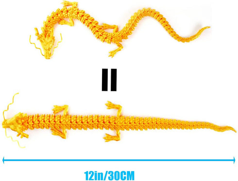 3D Printed Dragon - Articulated and Posable Toy for Car Decoration - Strikingly Realistic Dragon crystal Figure gifts (Gold)...