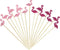 Minisland Pink Red Flamingo Cocktail Picks, 5 Inch Long Bamboo Fancy Toothpicks for Appetizers, Decorative Summer Tropical Hawaiian Party Food Dri...