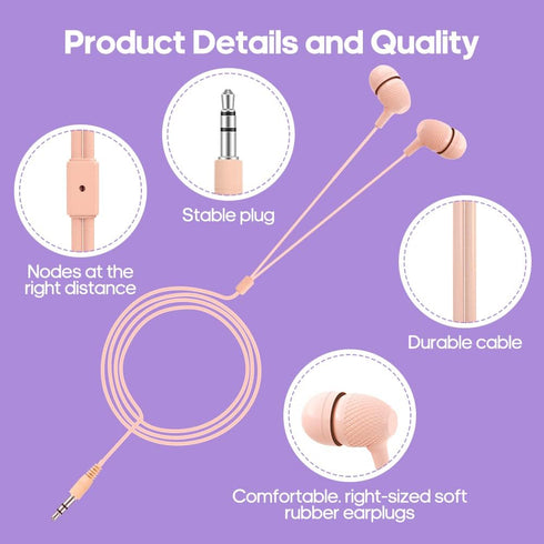 Kids Earbud Headphones Bulk 10 Pack Multi Colors for School Classroom Students Teens Children Gift and Adult......