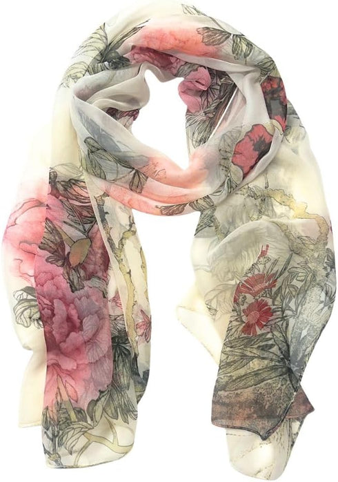 Humble Hilo Pattern Chiffon Scarf Sheer Lightweight Headband Accessory for Women...