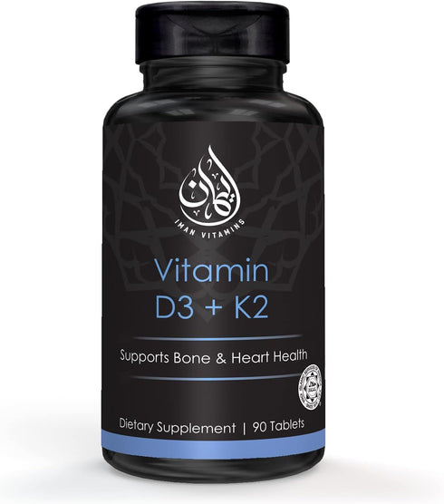 Halal Vitamin D3 with K2 Chewable Tablets - Vitamin D 2000 iu + Menaquinone-7 (MK7) | Supports Heart Health, Bones, and Muscles Health | 90 Count ...