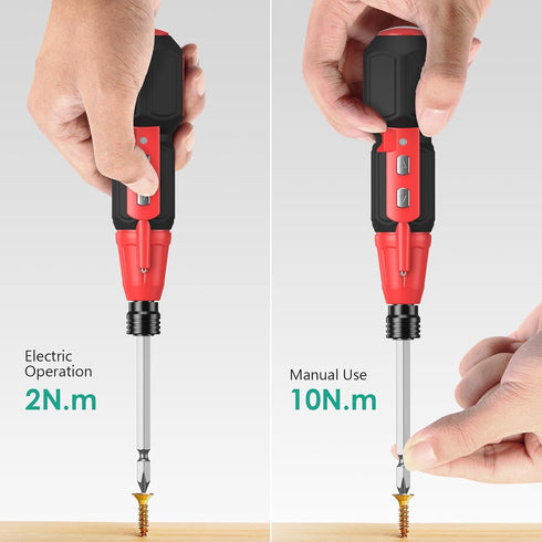 ORIA Rechargeable Cordless Screwdriver, Electric Screwdriver Set, Power Screwdriver, Small Repair Tool Kit with LED Light, 10 Bits, 1/4'' Bit Hold...