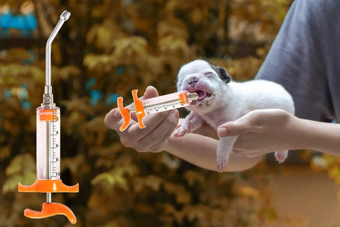 1 Pcs Goats Feed Water Distributor, Reusable, Drench Nozzle, Adjustable Dosage, for Goats, Sheep, Horse, Pig, Dog, Cattle, Cat Supplies (Orange 10...