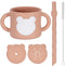 3-in-1 Silicone Training Cup Set - Ergonomic, Food-Grade Silicone, Includes Straw and Snack Lids, Dishwasher Safe...