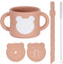 3-in-1 Silicone Training Cup Set - Ergonomic, Food-Grade Silicone, Includes Straw and Snack Lids, Dishwasher Safe...