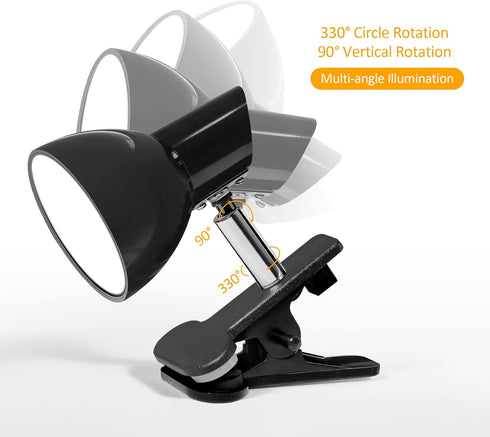 Clamp Light, Super Bright Clip Lamp for Book Reading in Bed Headboard Light, Easy to Attach Illumination Powerful Small Compact Clamp Lamp Black...
