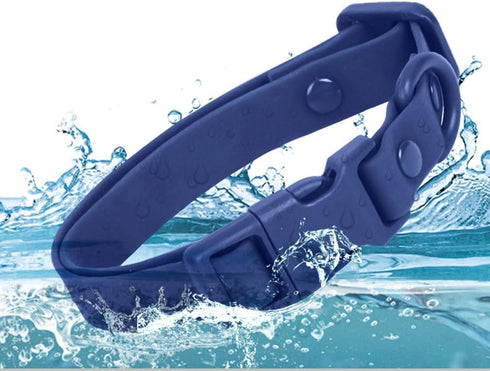 Silicone Dog Collar, Waterproof Plastic PVC Rubber Washable Quick Release Buckle Outdoor Puppy Collars Durable Adjustable for Small Medium Large D...
