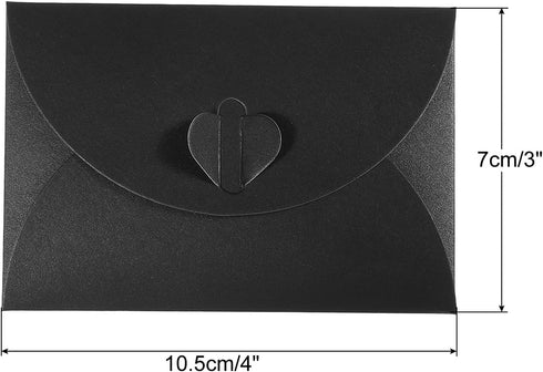 PATIKIL Gift Card Envelopes, 36 Pack Heart Shaped Clasp Small Gift Cards Holder Mini Envelope for Birthdays Weddings, Black...