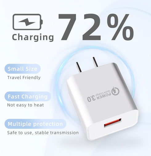 18W QC3.0 Fast VR Charger for Oculus Meta Quest 2, Quest 2 Pro Virtual Reality VR Headset USB C Quick Charging Cable Cord 5FT?White?...