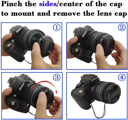 77mm Lens Cap for Canon RF 24-105mm F/4L Lens for Canon EOS R/EOS RP with Keeper,ULBTER Center Pinch Lens Cap & Lens Cover Strap Keeper Leash -2 P...