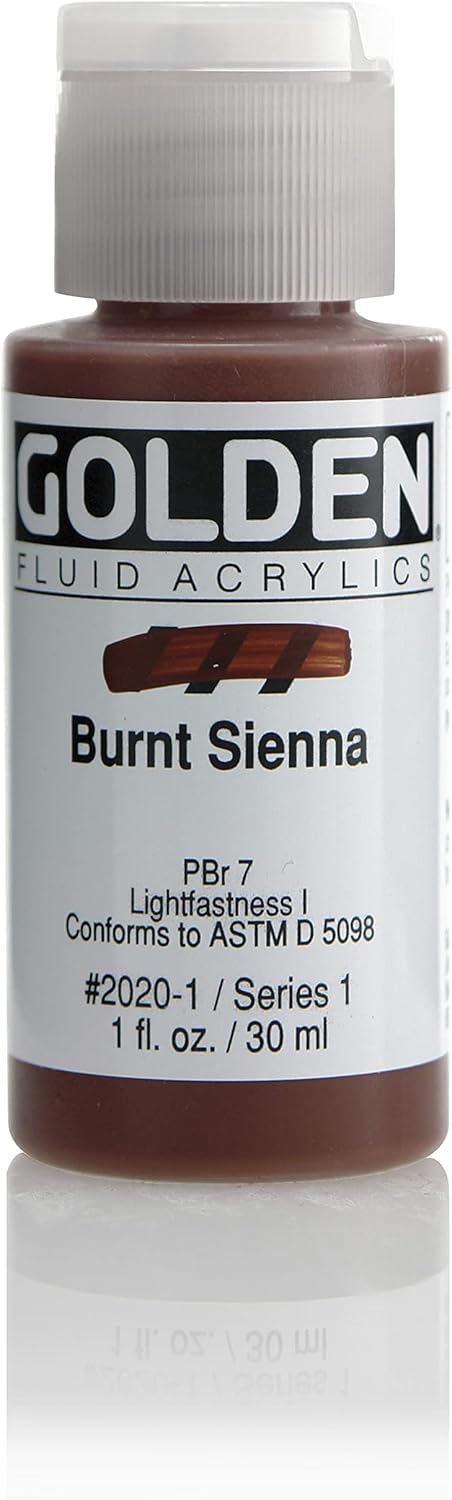 Golden Fluid Acrylic Paint 1 Ounce-Burnt Sienna...