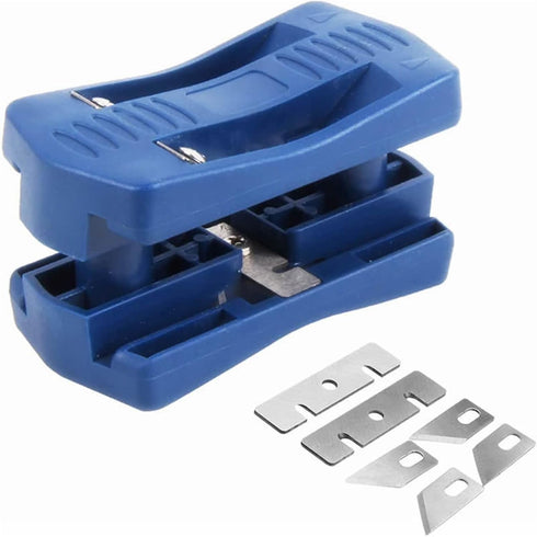 Edge Banding Trimmer, Mini Blue Plastic Woodworking Edge Banding Veneer Manual Trimming Woodworking Tool Hand Edge Band Cutter for Wood, Plywood, ...