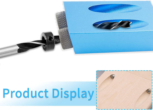 14 Pcs Pocket Hole Jig Kit, 15 Degree Woodworking Inclined Hole Jig with 6/8/10mm Drive Adapter and Clip...