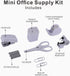 Mini Office Supply Kits – Includes Mini Stapler,Scissors, Staple Remover, Staples, Tape Dispenser (White)...
