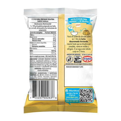D'Gari Gelatin Dessert Vanilla- Dgari Vainilla 5 pack (VAINILLA)...