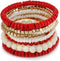 LUREME Bohemian Beads Cube Multi Strand Stretch Stackable Bangle Bracelet Set (bl003172)...