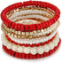 LUREME Bohemian Beads Cube Multi Strand Stretch Stackable Bangle Bracelet Set (bl003172)...