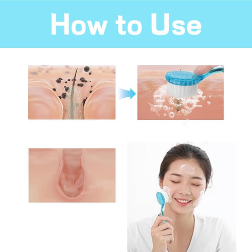 2 Pcs Face Brushes for Cleansing Set Small Manual Exfoliating Brushes for Cleaning Face Spa & Makeup Removal Charcoal Infused Scrubbing Brushes Id...