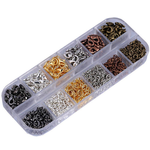 1 Set 972 Pieces Jewelry Findings Kit for Jewelry Making Supplies and Necklace Repair Jewelry Making Starter Kit with Open Jump Rings Lobster Clas...