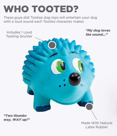 Outward Hound Tootiez Hedgehog Grunting Latex Rubber Dog Toy, Large...