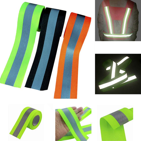 JINBING Sew On Silver Reflective Tape for Clothing Safety Fabric Webbing Trim Strip Orange 2" x 16ft...