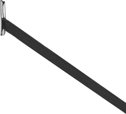 Mandala Crafts Black Elastic Barbed Cord Stretch Loop Band with Metal Ends - 6.5 Inch 100 Flat Elastic Cord with Metal Barbs for Party Hat Elastic...