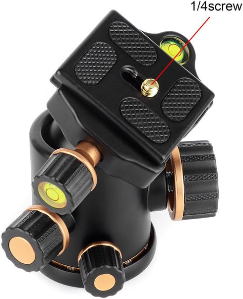 Pergear TH3 Pro DSLR Camera Tripod Ball Head, 8KG/17.6lbs Loading Capacity, 360 Degree Swivel, Metal Build Quality, Fine Tuning Damping, U-Shaped ...