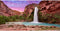 AWERT 72x18 inches Reptile Habitat Background Sunset Mountain Waterfall Terrarium Background Durable Polyester Background...