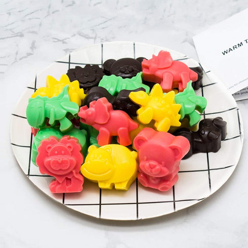 Candy Chocolate Molds Silicone, Non-Stick Animal Jello Mold Cake Moulds, Crayon Mold BPA Free, Forest Theme with Different Animals, including Dino...