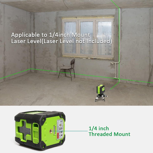 Huepar Laser Level Adapter, Metal 360-Degree Rotating Base for Laser Level Tripod Connector, 1/4’’ Threaded Mount and Horizontal Bubble, Micro-adj...