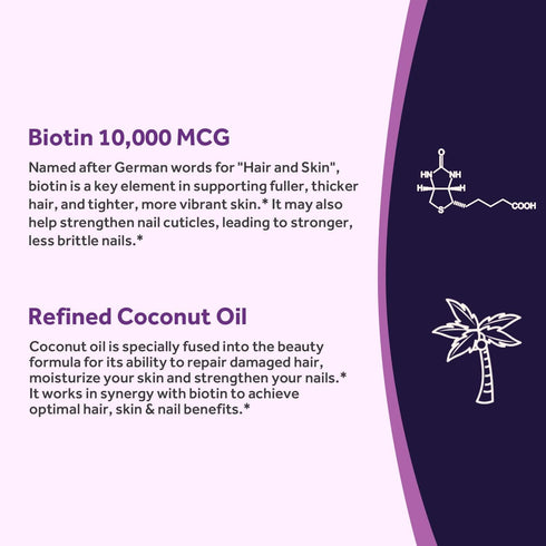 Doctor's Recipes Biotin 10,000 mcg, Hair Growth, Healthy Skin & Nails, Energy Metabolism, Vegetarian-Friendly Biotin, with Coconut Oil, Non-GMO, 3...