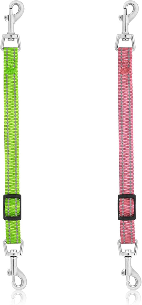Cobee Dog Collar Clips, 2 Pcs Reflective Nylon Puppy Collar, Backup Collar, Safety Adjustable Pet Dog Collar Harness Connector, Double Ended Backu...